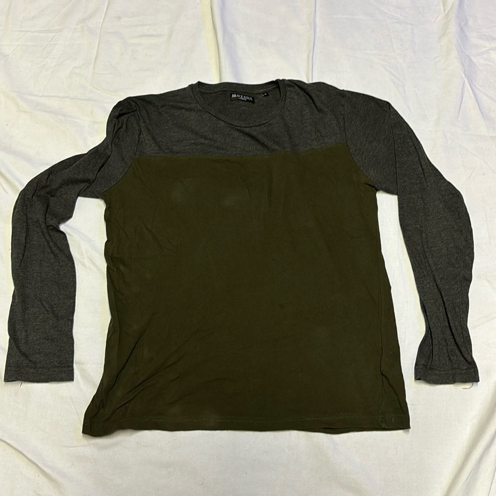 Mens Brave Soul Two Tone Long Sleeved Shirt Size Medium